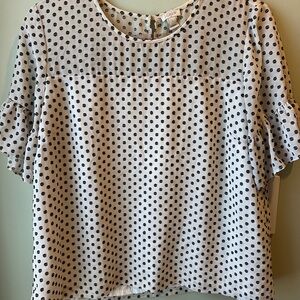 J. Crew Black and White Polka Dot Blouse